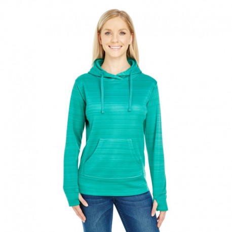 J America JA8662 Ladies Odyssey Striped Poly Fleece Lapover Hood