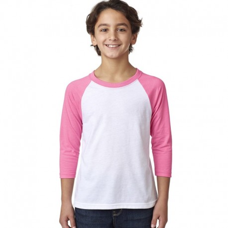 Next Level Apparel 3352 Youth CVC 3/4-Sleeve Raglan