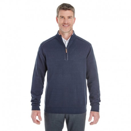 Devon & Jones DG478 Men's Manchester Fully-Fashioned Quarter-Zip Sweater