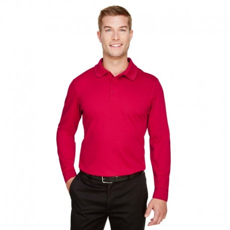 Devon & Jones DG20L CrownLux Performance Men's Plaited Long Sleeve Polo