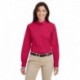 Harriton M581W Ladies Foundation 100% Cotton Long-Sleeve Twill Shirt with Teflon