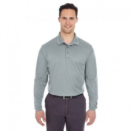 UltraClub 8210LS Adult Cool & Dry Long-Sleeve Mesh Pique Polo