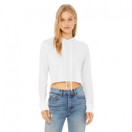Bella + Canvas 8512 Ladies Cropped Long Sleeve Hoodie T-Shirt
