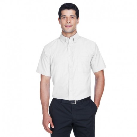 Harriton M600S Men's Short-Sleeve Oxford with Stain-Release