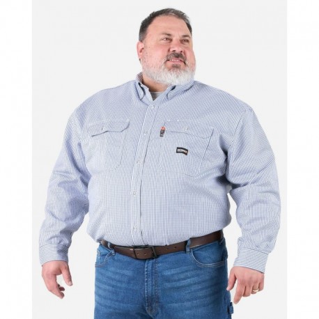Berne Apparel FRSH21T Men's Tall Flame-Resistant Down Plaid Work Shirt