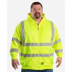 Berne Apparel HVF021T Men's Tall Hi-Vis Class 3 Lined Full-Zip Hooded Sweatshirt