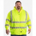 Berne Apparel HVF021T Men's Tall Hi-Vis Class 3 Lined Full-Zip Hooded Sweatshirt