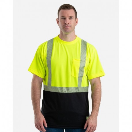 Berne Apparel HVK017 Unisex Hi-Vis Class 2 Color Blocked Pocket T-Shirt