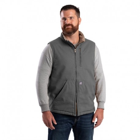 Berne Apparel V818 Men's Heartland Sherpa-Lined Washed Duck Vest