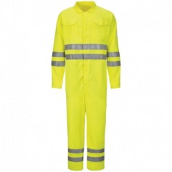 Bulwark CMD8 Men's Hi-Vis Deluxe Coverall with Reflective Trim - CoolTouch 2 - 7 oz.