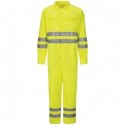 Bulwark CMD8T Men's Tall Hi-Vis Deluxe Coverall with Reflective Trim - CoolTouch 2 - 7 oz.