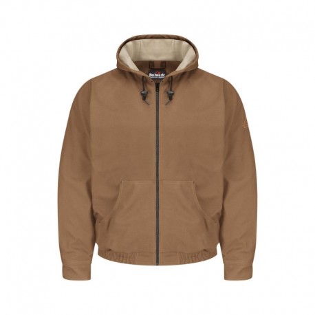 Bulwark JLH4T Men's Tall Brown Duck Hooded Jacket - EXCEL FR ComforTouch
