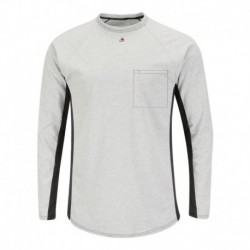 Bulwark MPS8 Men's Long Sleeve FR Two-Tone Base Layer with Concealed Chest Pocket - EXCEL FR