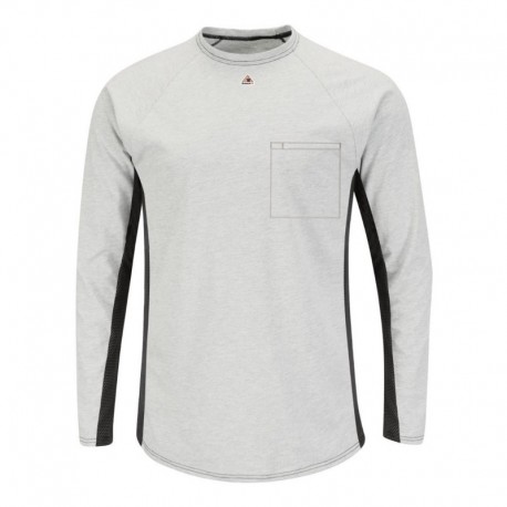 Bulwark MPS8 Men's Long Sleeve FR Two-Tone Base Layer with Concealed Chest Pocket - EXCEL FR