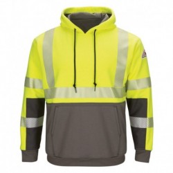 Bulwark SMB4 Men's Hi-Visibility Color-Blocked Hooded Sweatshirt