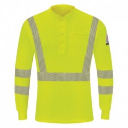 Bulwark SML4 Men's Hi-Visibility Lightweight Long Sleeve Henley