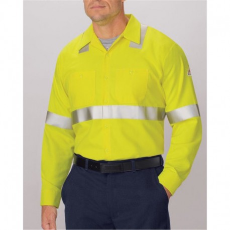 Bulwark SMW4 Men's High Visibility Long Sleeve Work Shirt