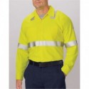 Bulwark SMW4T Men's Tall High Visibility Long Sleeve Work Shirt