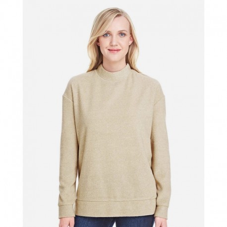 J. America 8428 Women's Weekend Terry Mock Neck Pullover