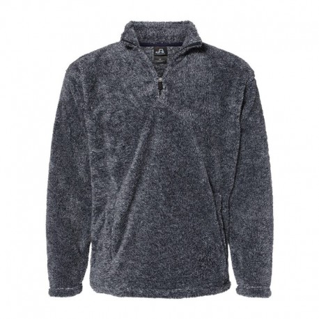J. America 8464 Unisex Boundary Shag Frosty Sherpa Quarter-Zip Pullover