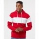 J. America 8644 Men's Varsity Fleece Colorblocked Hooded Sweatshirt