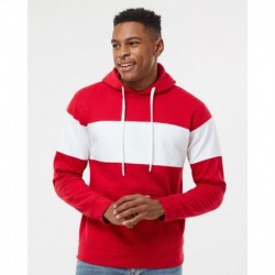 J. America 8644 Men's Varsity Fleece Colorblocked Hooded Sweatshirt