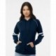 J. America 8645 Women's Varsity Fleece Piped Hooded Sweatshirt