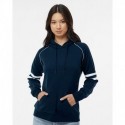 J. America 8645 Women's Varsity Fleece Piped Hooded Sweatshirt