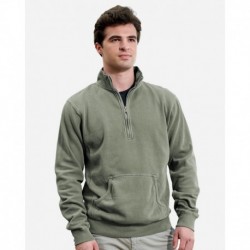 J. America 8732 Unisex Pigment-Dyed Fleece Quarter-Zip Pullover