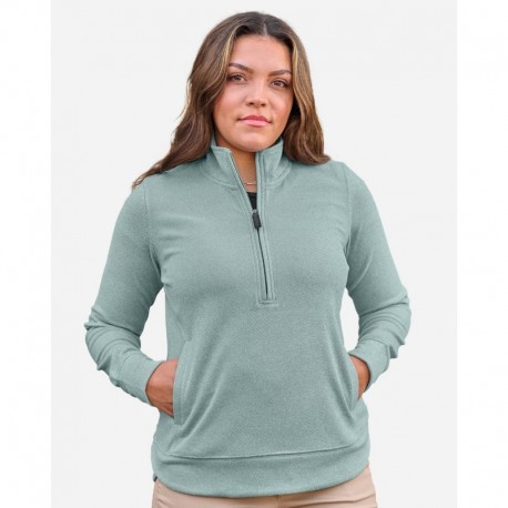 J. America 8762 Women's Element Fleece Quarter-Zip Sweatshirt