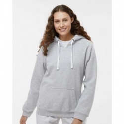 J. America 8836 Women's Sueded V-Neck Hooded Sweatshirt