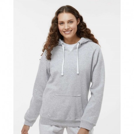J. America 8836 Women's Sueded V-Neck Hooded Sweatshirt