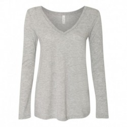 J. America 8855 Women's Flowy Long Sleeve V-Neck Tee