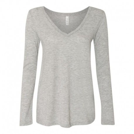 J. America 8855 Women's Flowy Long Sleeve V-Neck Tee