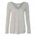 J. America 8855 Women's Flowy Long Sleeve V-Neck Tee