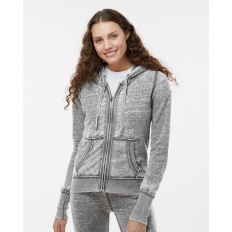 J. America 8913 Women's Zen Fleece Full-Zip Hooded Sweatshirt