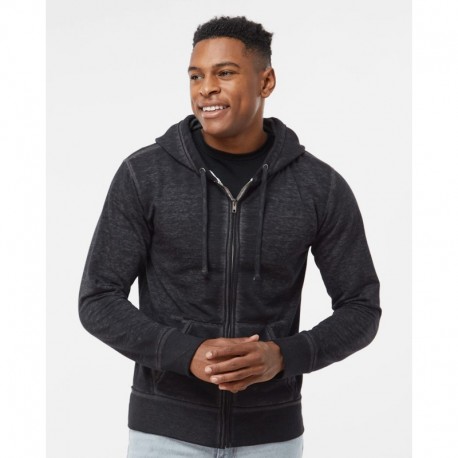 J. America 8916 Men's Vintage Zen Fleece Full-Zip Hooded Sweatshirt