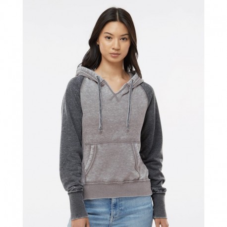 J. America 8926 Women's Zen Fleece Raglan Hooded Sweatshirt