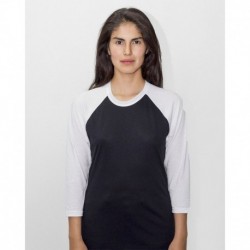 Los Angeles Apparel FF53 Unisex USA-Made Three-Quarter Sleeve Raglan Baseball T-Shirt