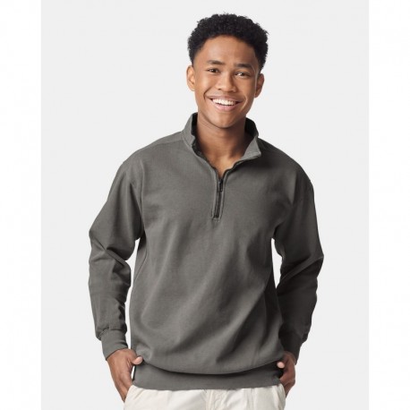 Next Level 1580 Unisex Garment-Dyed Quarter-Zip Sweatshirt