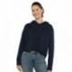 Next Level 9384 Women's Laguna Sueded Raw Edge Crop Hoodie Sweatshirt