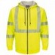 Bulwark SMZ4HV Men's Hi-Visibility Zip-Front Hooded Fleece Sweatshirt with Waffle Lining