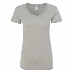 J. America 8136 Women's Glitter V-Neck T-Shirt