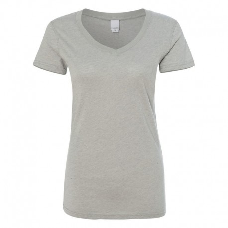 J. America 8136 Women's Glitter V-Neck T-Shirt