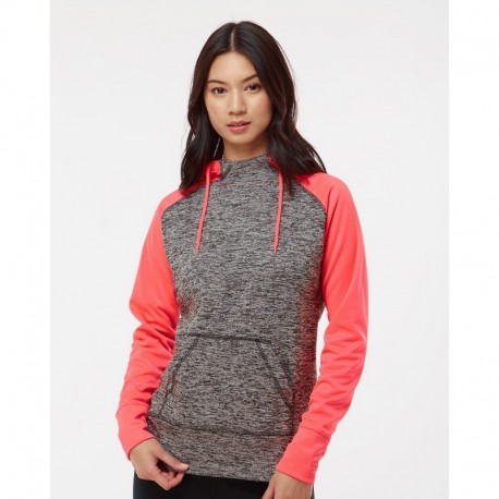 J. America 8618 Women's Colorblocked Cosmic Fleece Hooded Sweatshirt