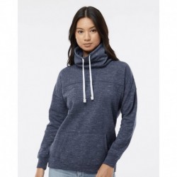 J. America 8673 Women's Melange Fleece Cowl Neck Sweatshirt