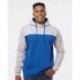 J. America 8676 Men's Melange Fleece Colorblocked Hooded Sweatshirt