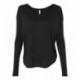 J. America 8852 Women's Flowy 2x1 Ribbed Long Sleeve Tee