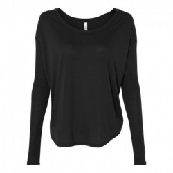 J. America 8852 Women's Flowy 2x1 Ribbed Long Sleeve Tee