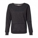 J. America 8867 Women's Glitter French Terry Wide Neck Sweatshirt